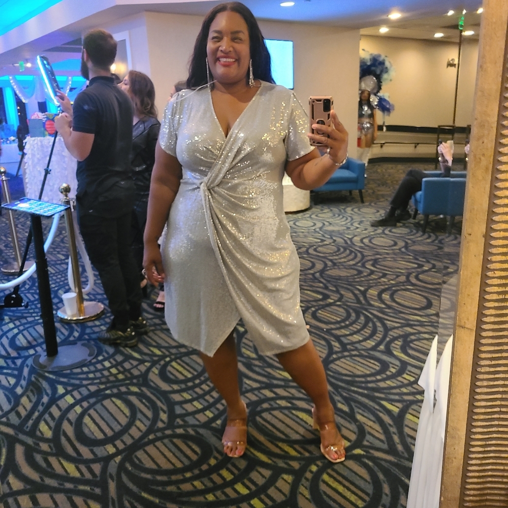 Silver short dress
